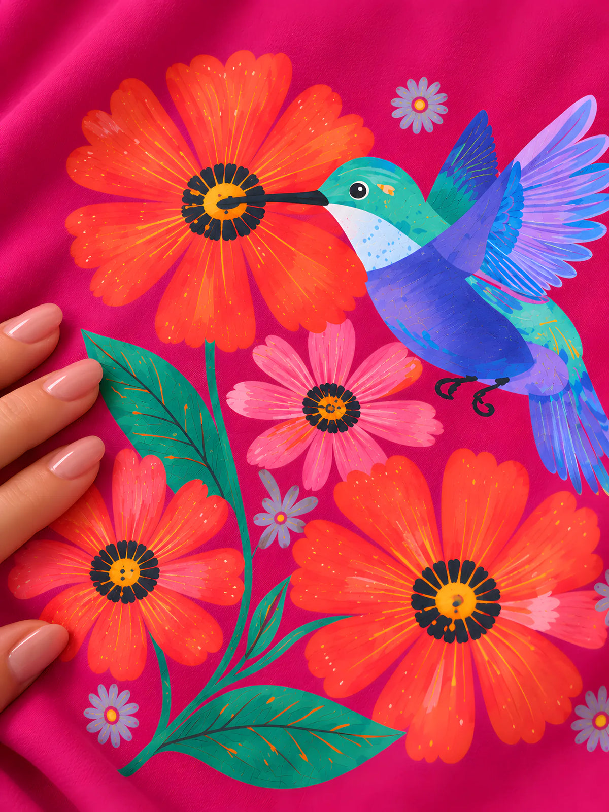 Colibrí Flores Fucsia