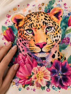 Leopardo Flores Tropicales