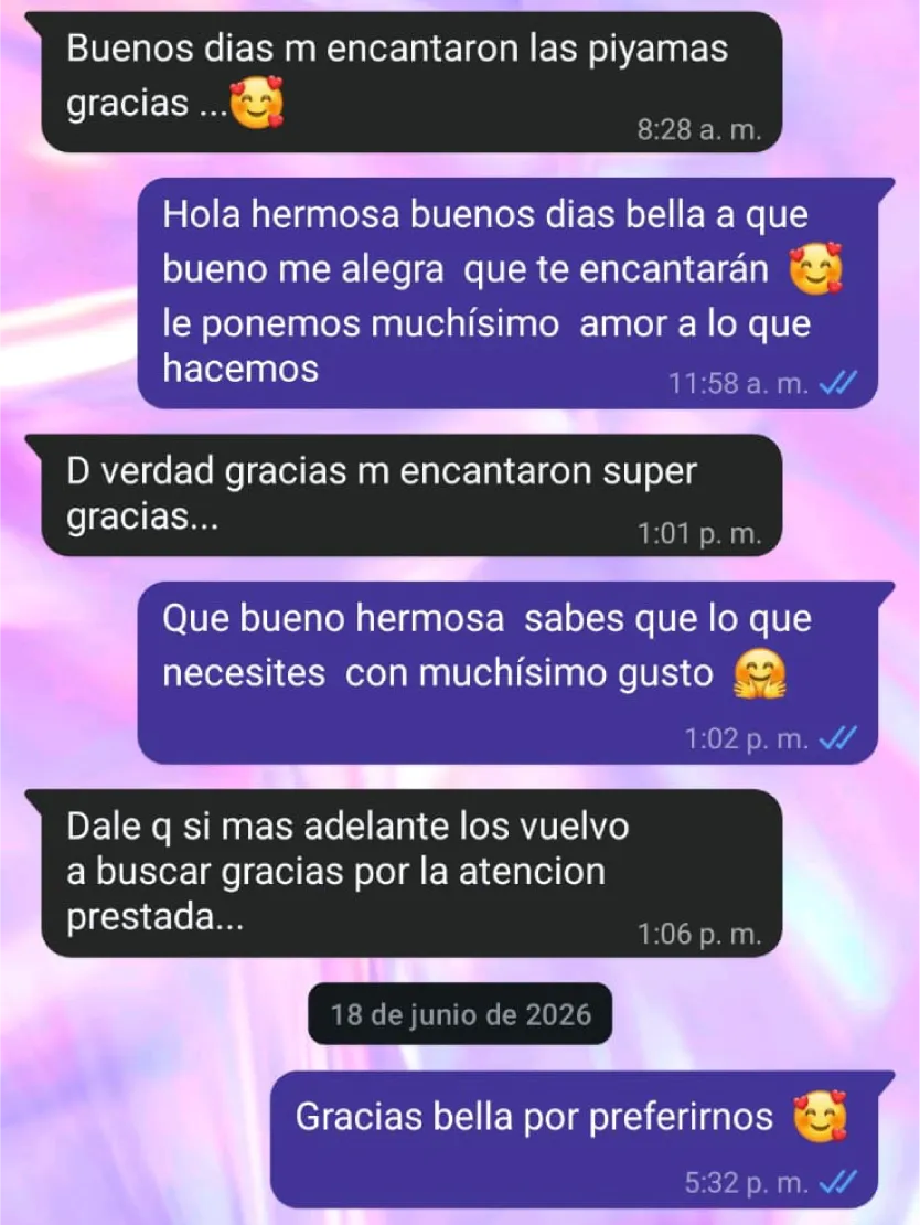 Mensaje de clienta por WhatsApp